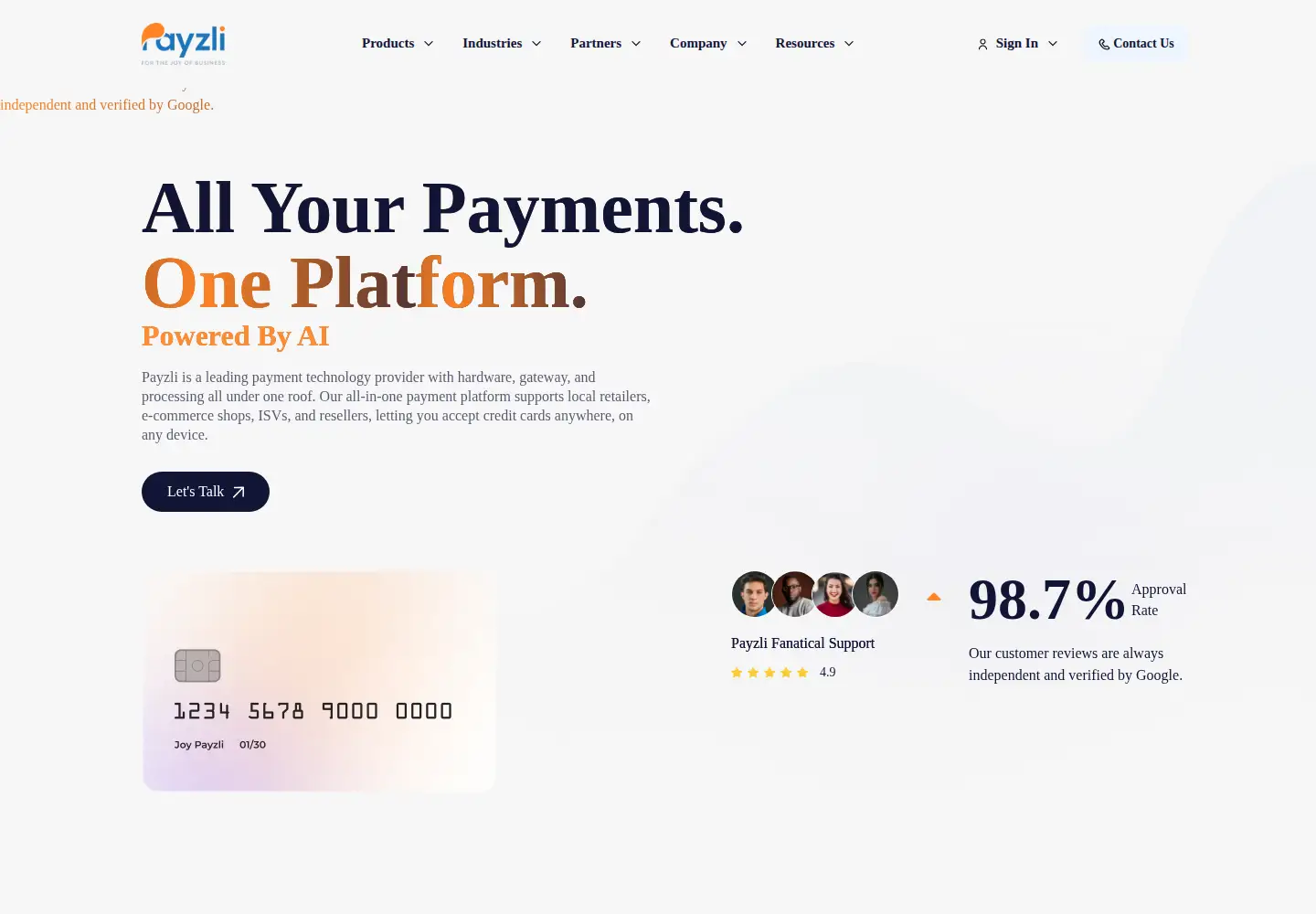 Screenshot of payzli.com