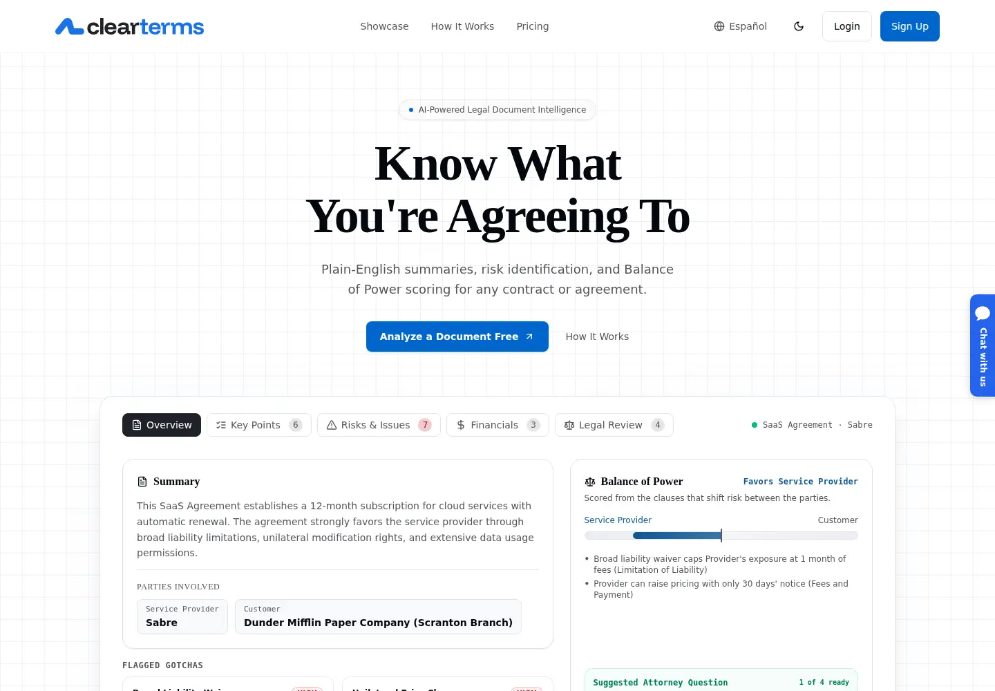 Screenshot of clearterms.co