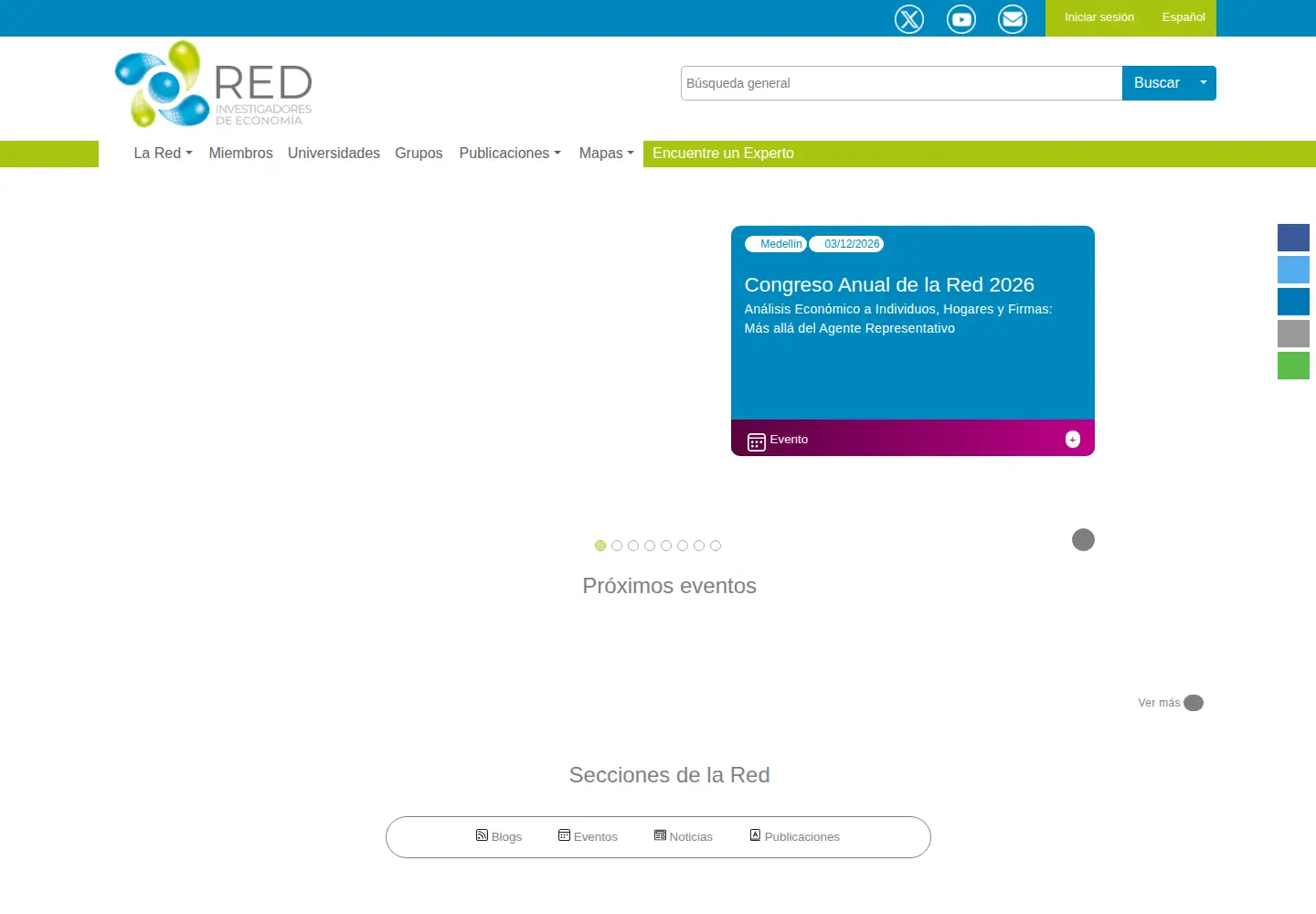 Captured homepage of redinvestigadores.org in the current scan