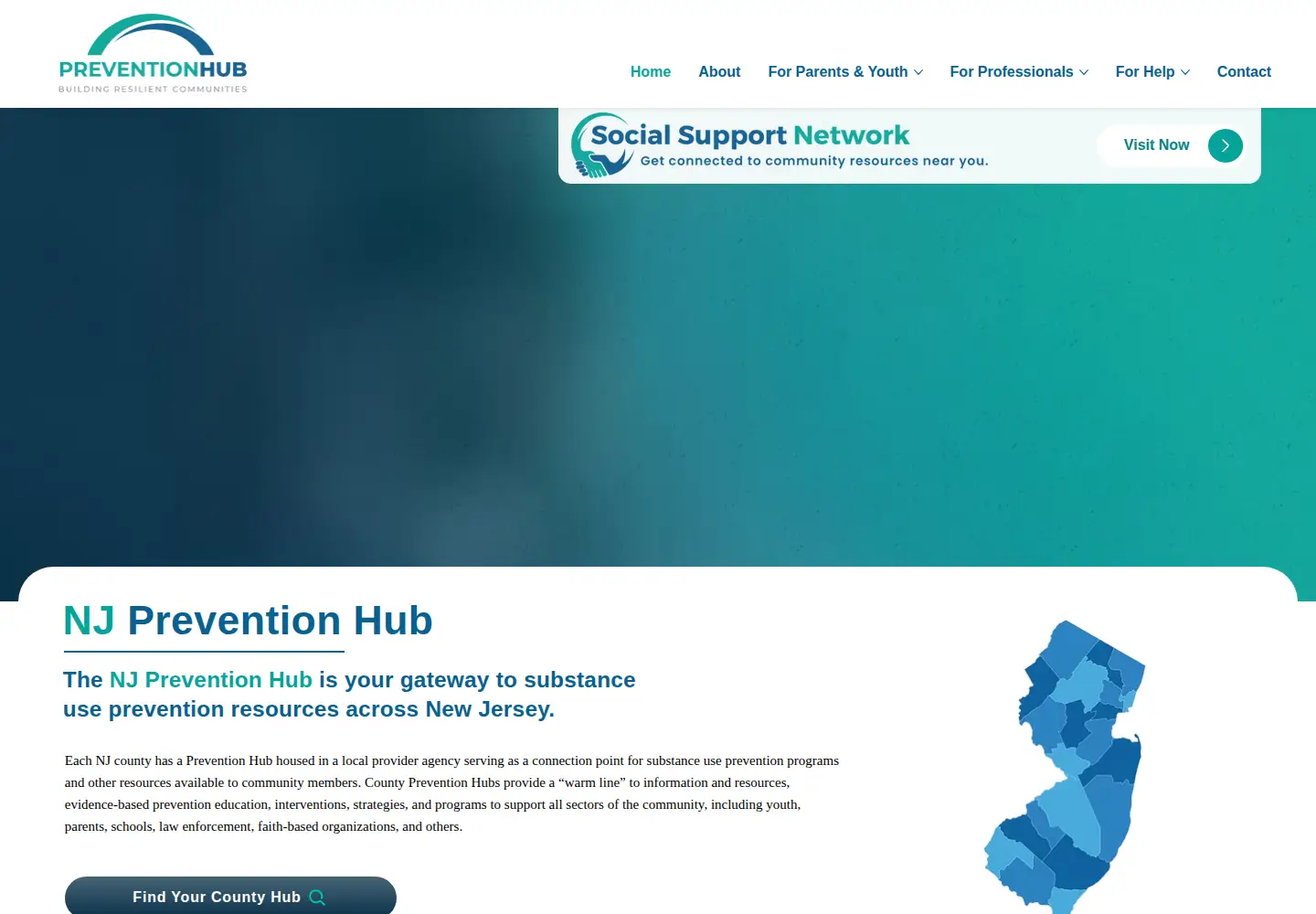 Screenshot of njpreventionhub.org