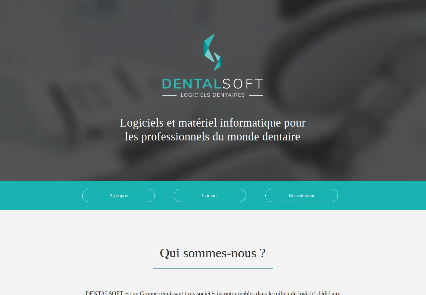 Captured homepage of dentalsoft.fr in the current scan