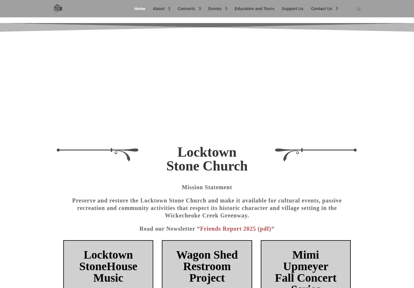 Captured homepage of locktownstonechurch.org in the current scan