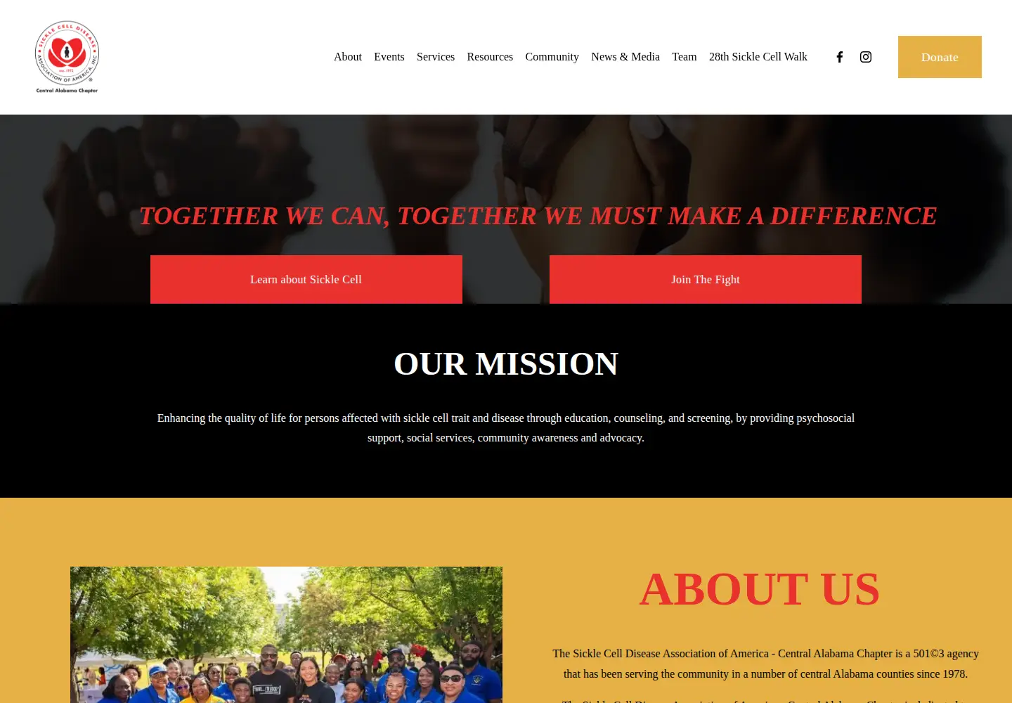 Screenshot of sicklecellbham.org