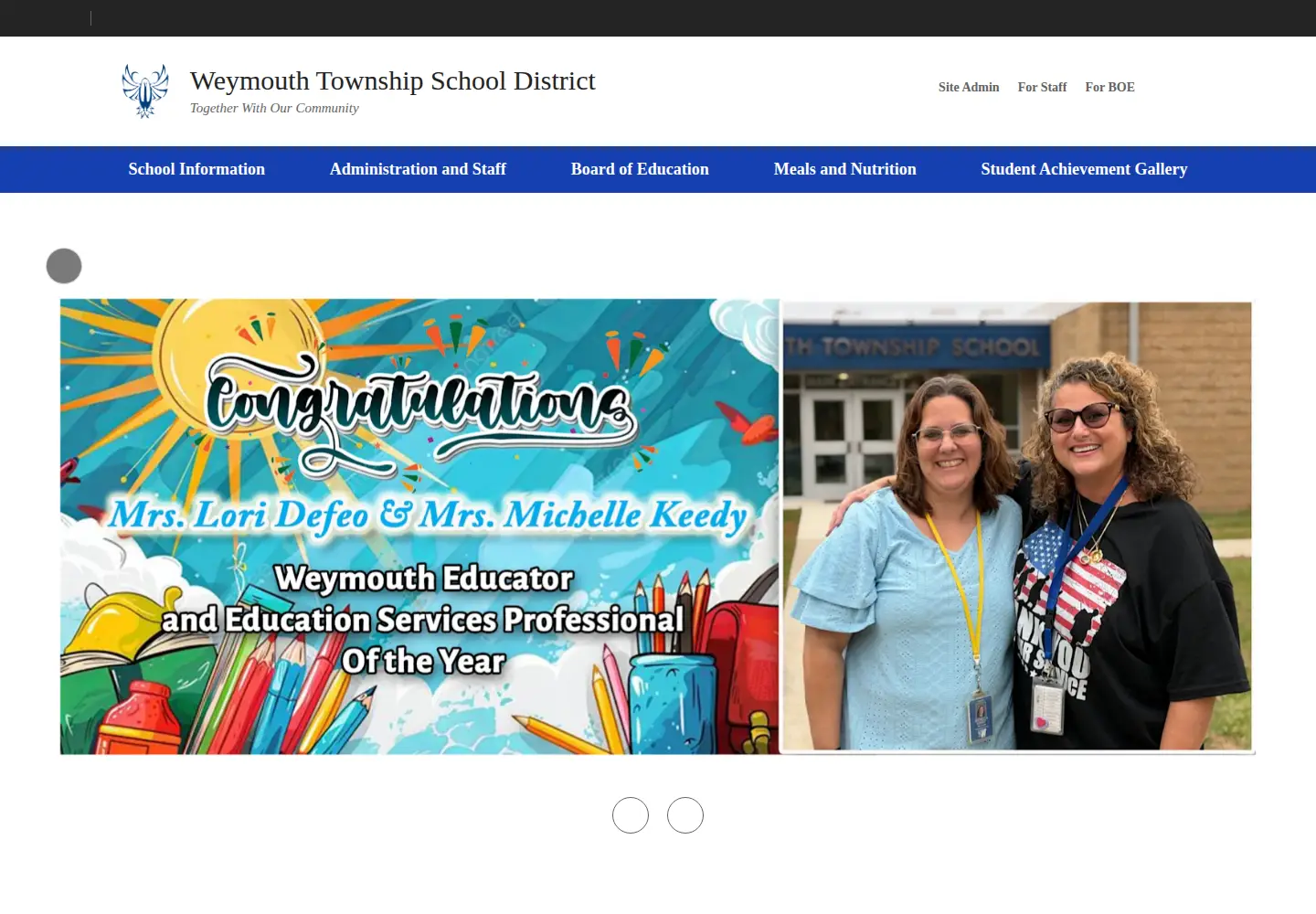 Screenshot of weymouthtownshipschool.org