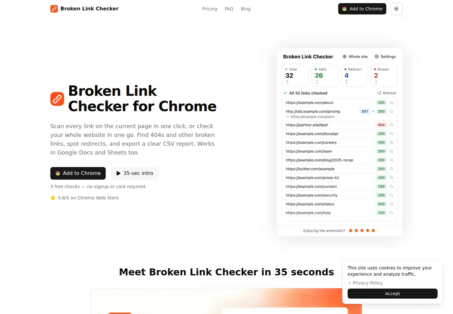 Screenshot of broken-links-checker.com