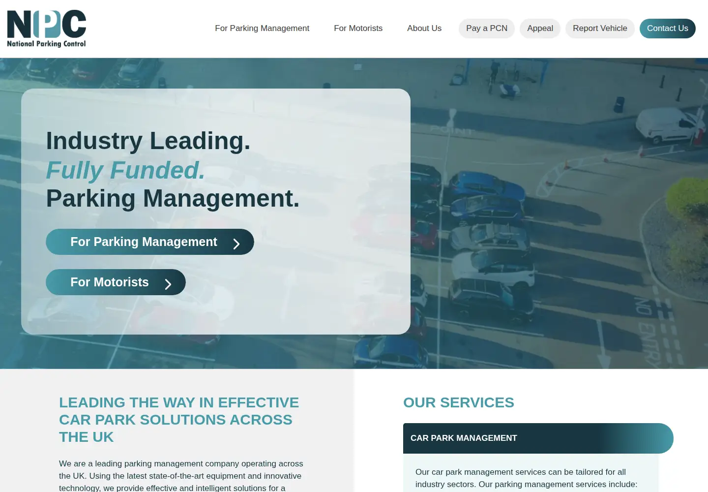 Screenshot of nationalparkingcontrol.co.uk