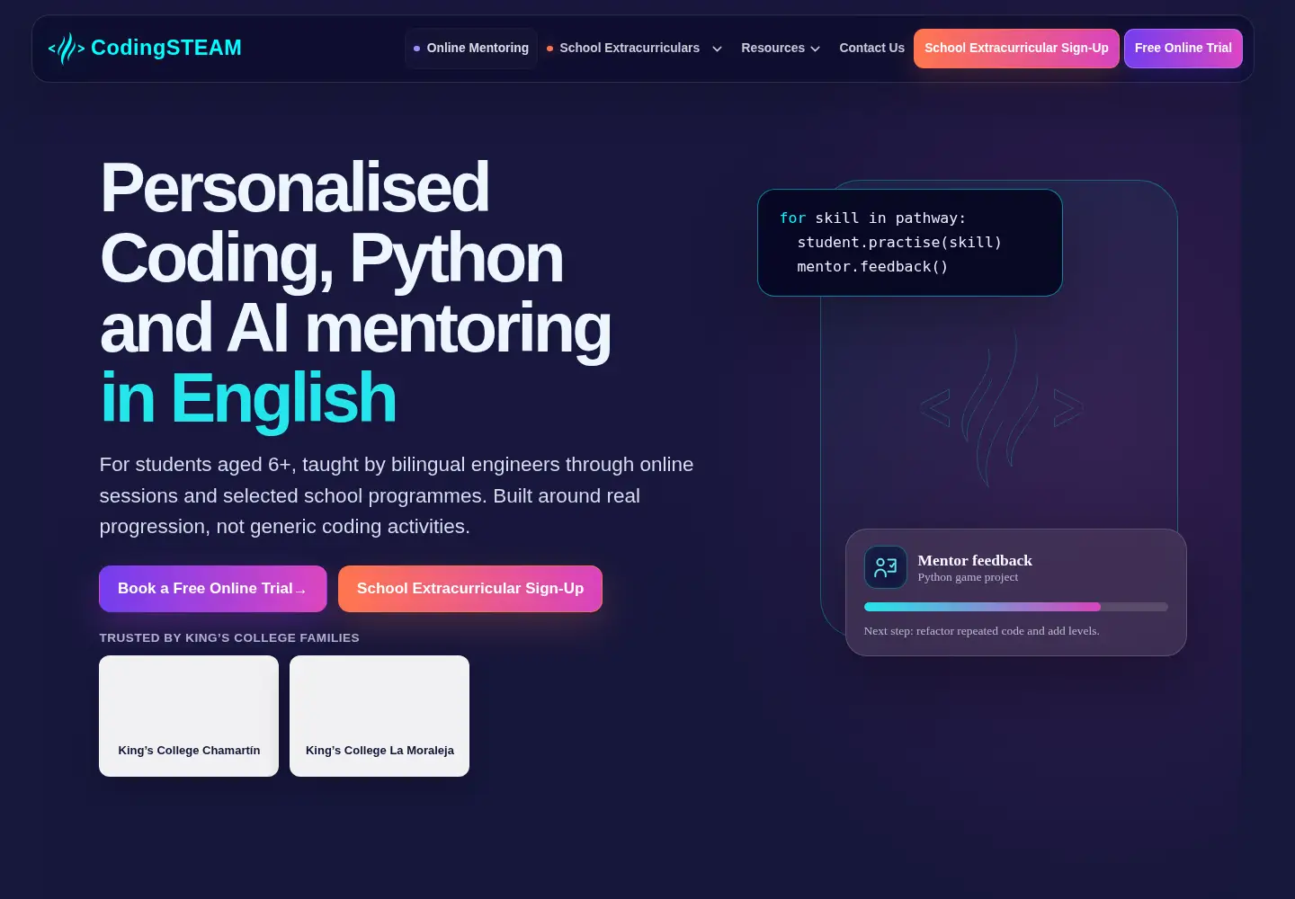 Screenshot of codingsteam.com
