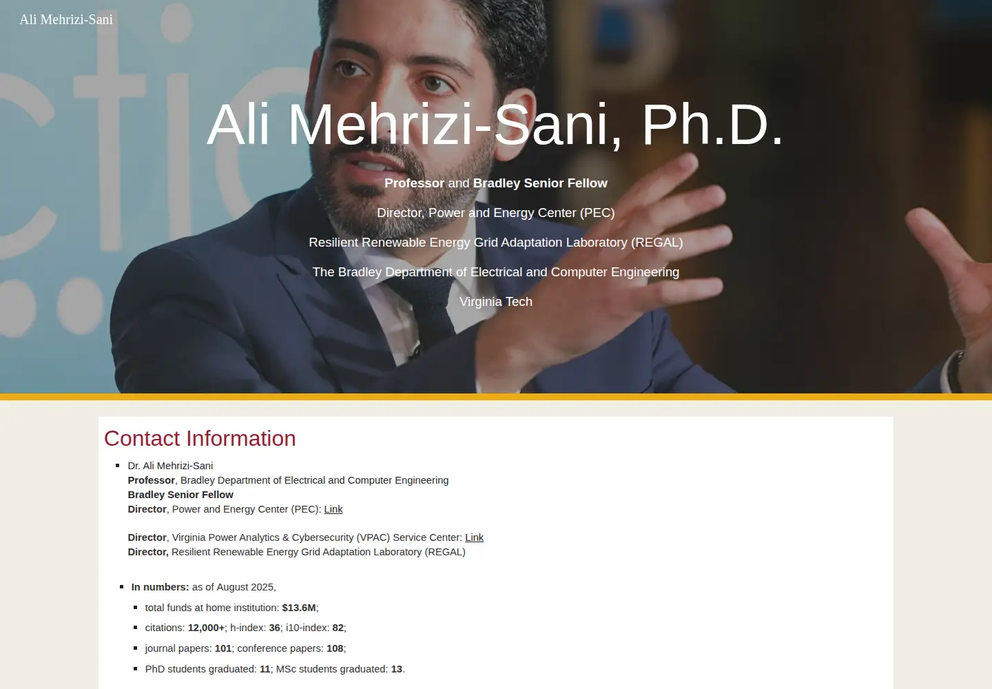 Captured homepage of mehrizisani.com in the current scan