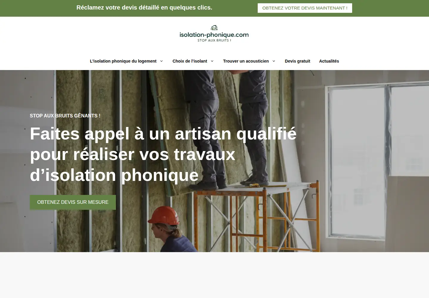 Captured homepage of isolation-phonique.com in the current scan