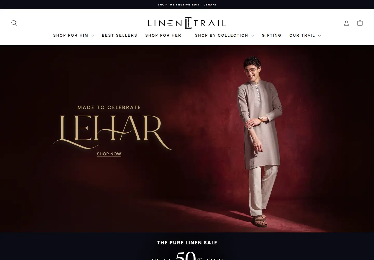 Captured homepage of linentrail.com in the current scan