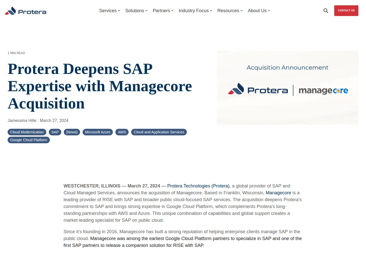 Screenshot of managecore.com