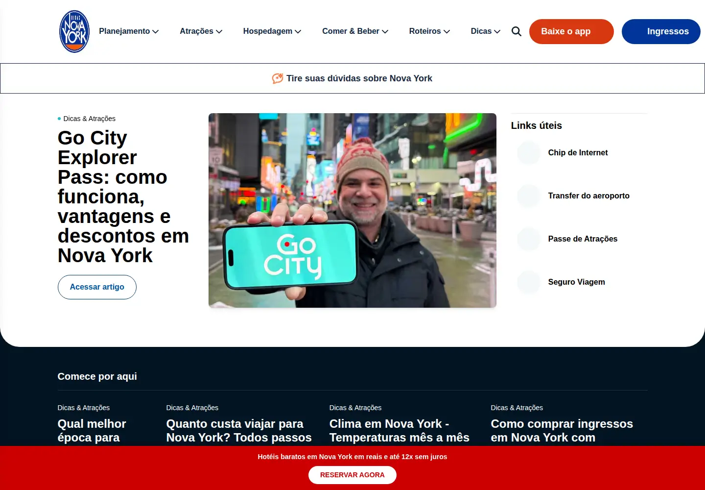 Screenshot of dicasnovayork.com.br