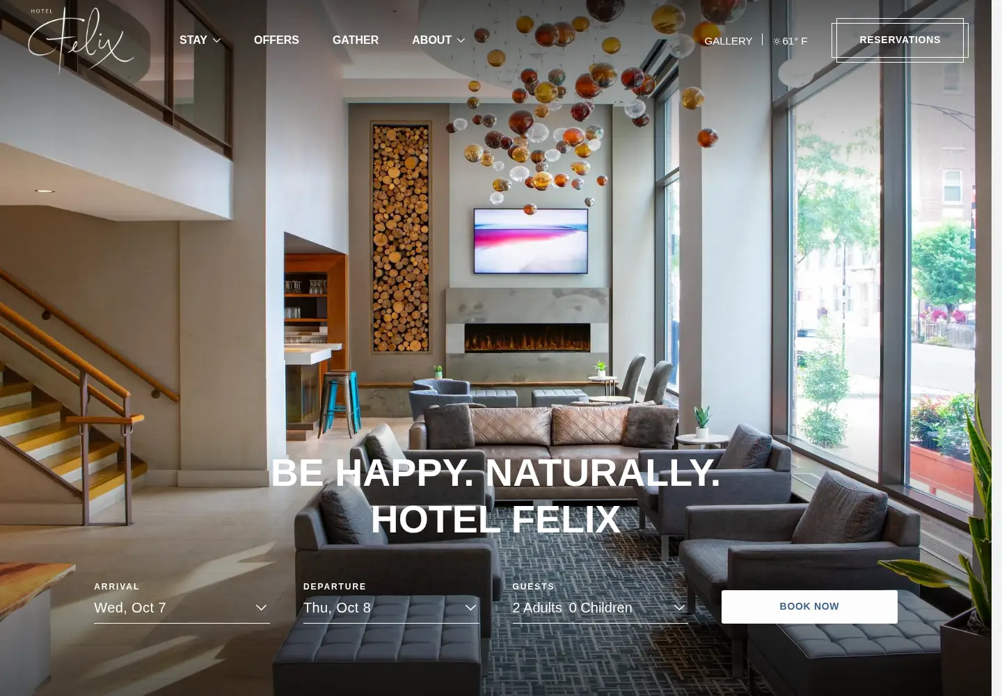 Screenshot of hotelfelixchicago.com