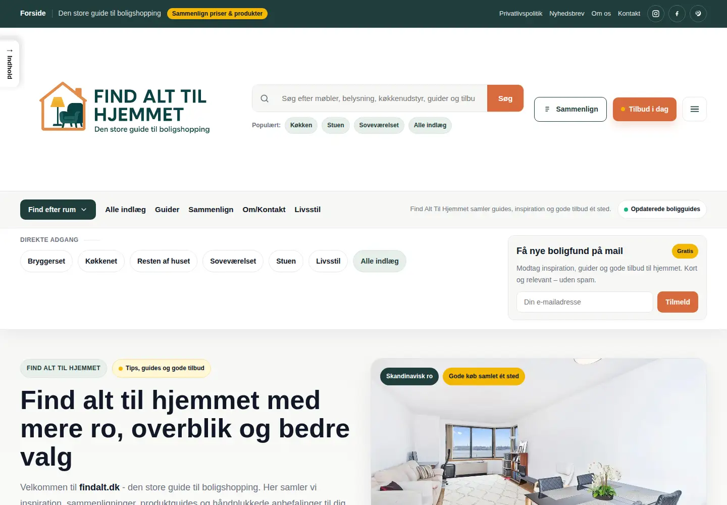 Screenshot of findalt.dk