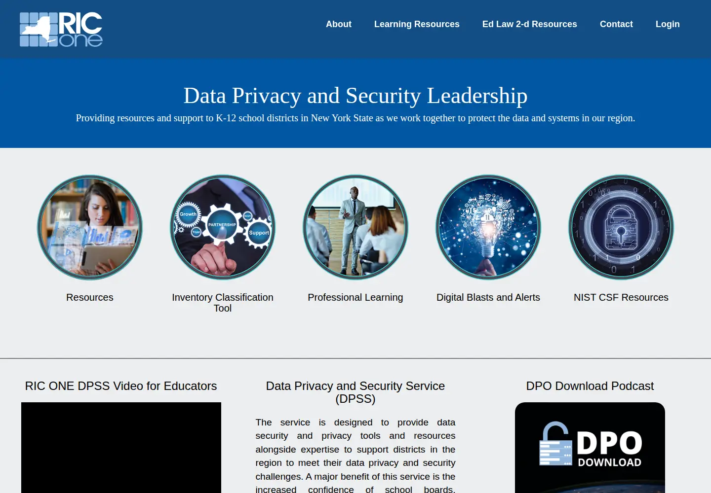 Captured homepage of riconedpss.org in the current scan