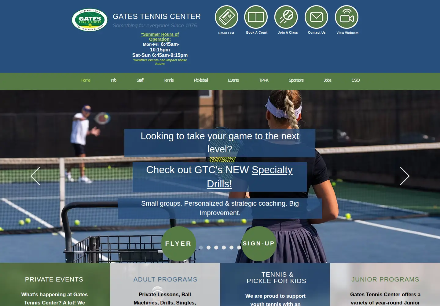 Screenshot of gatestenniscenter.info