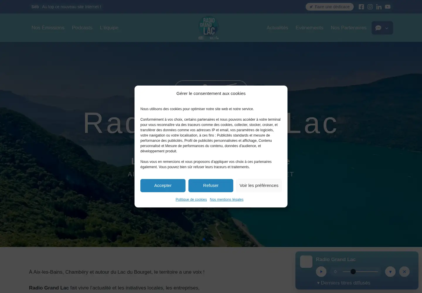 Screenshot of radiograndlac.com