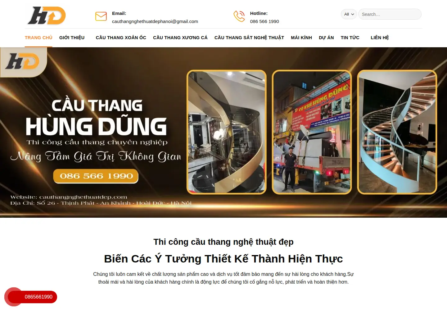 Screenshot of cauthangnghethuatdep.com