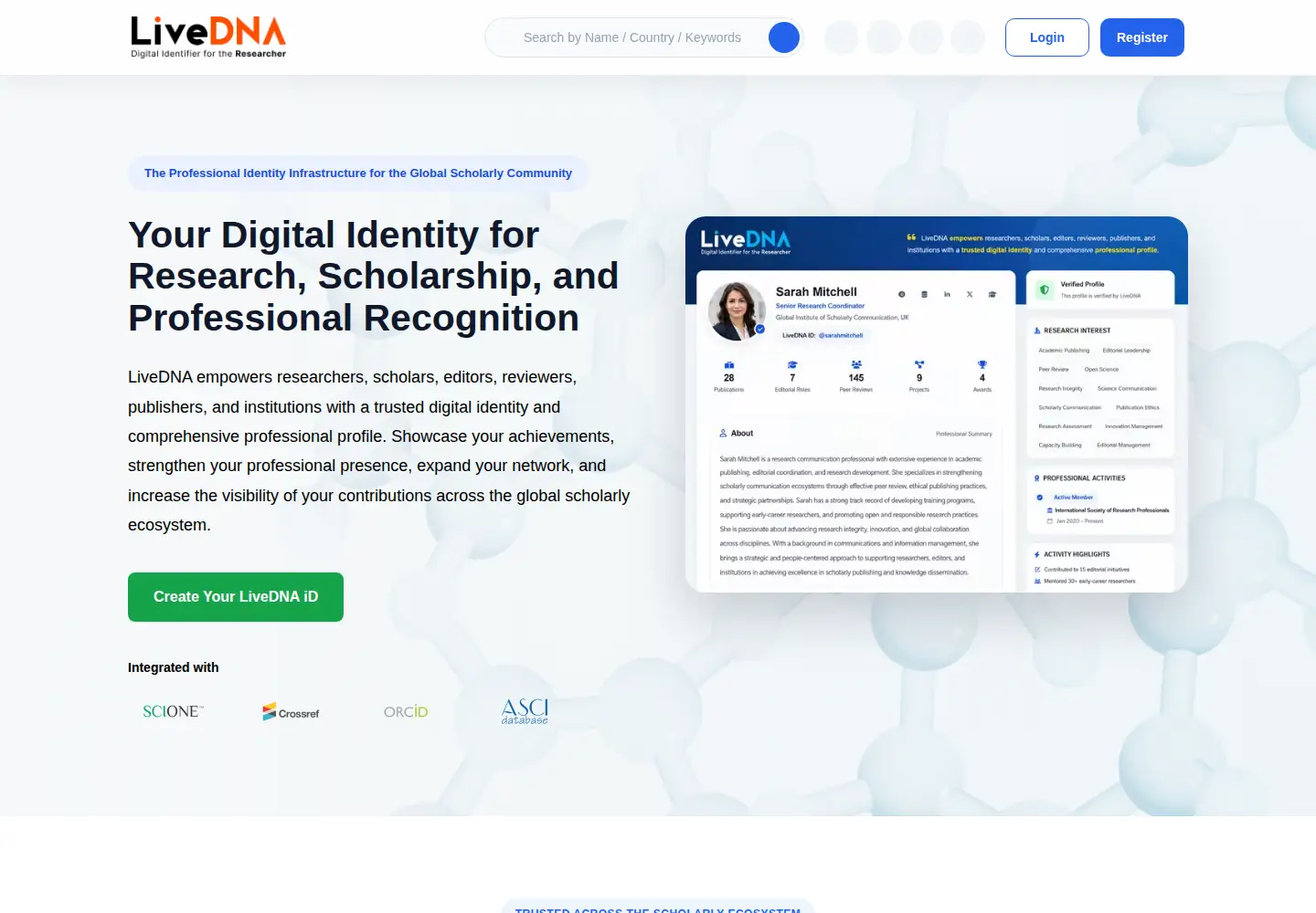 Screenshot of livedna.org