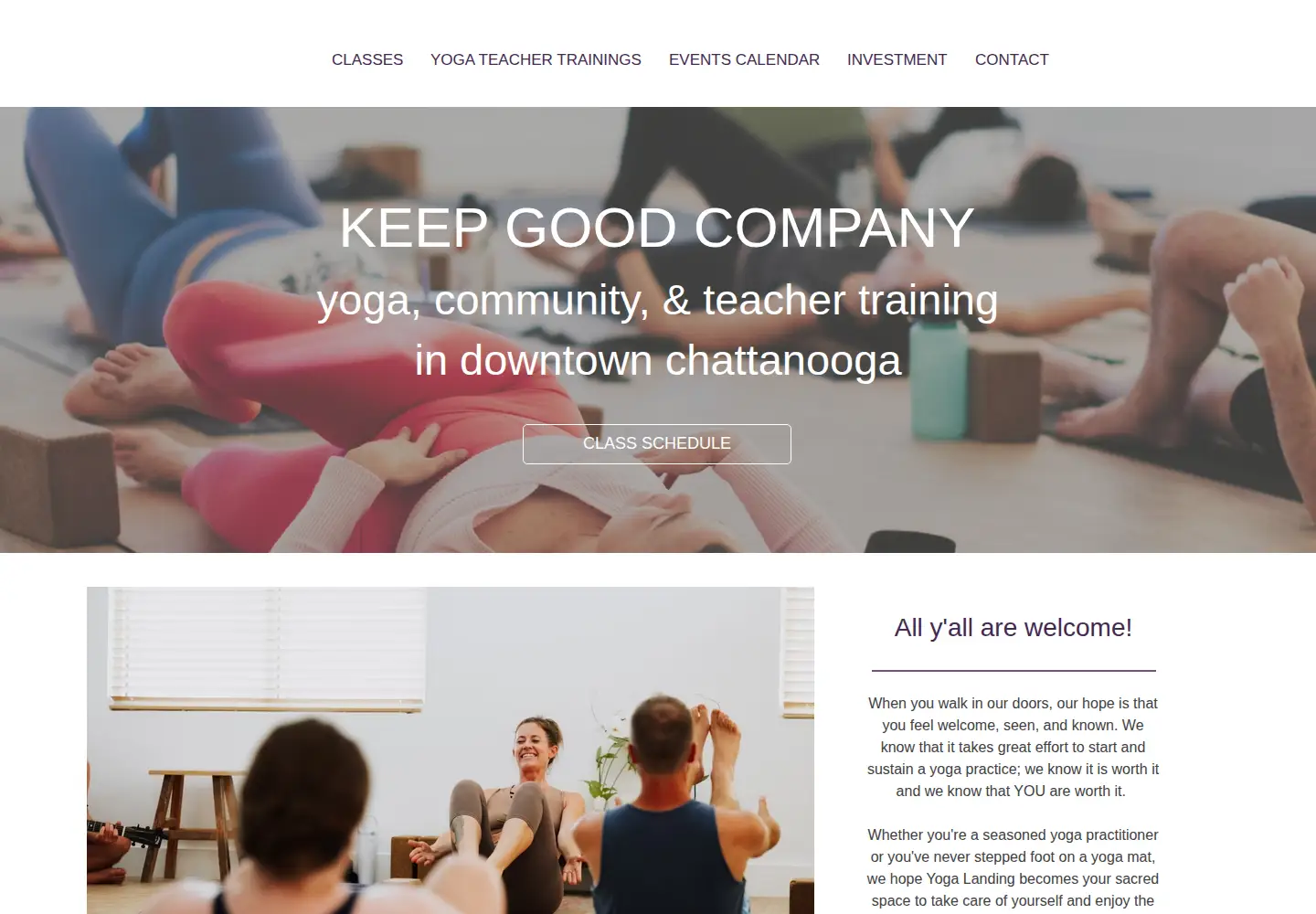 Screenshot of yogalanding.net