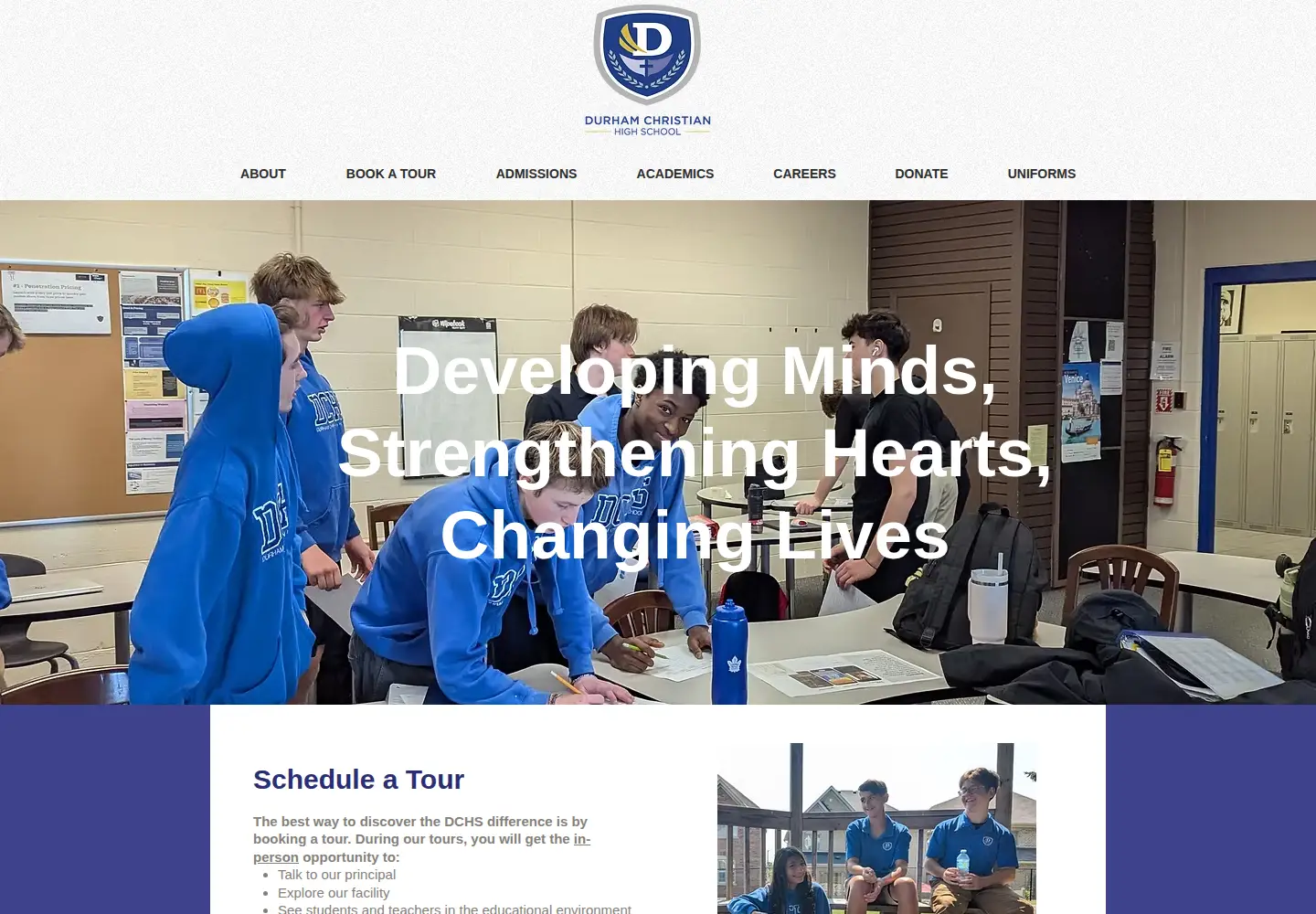 Captured homepage of dchs.com in the current scan