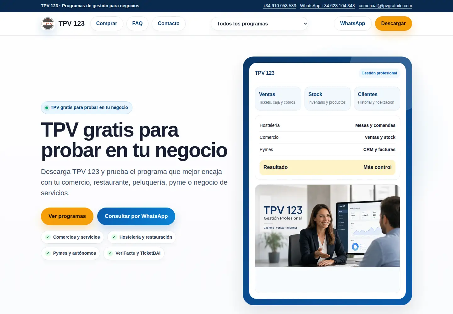 Screenshot of tpvgratuito.com