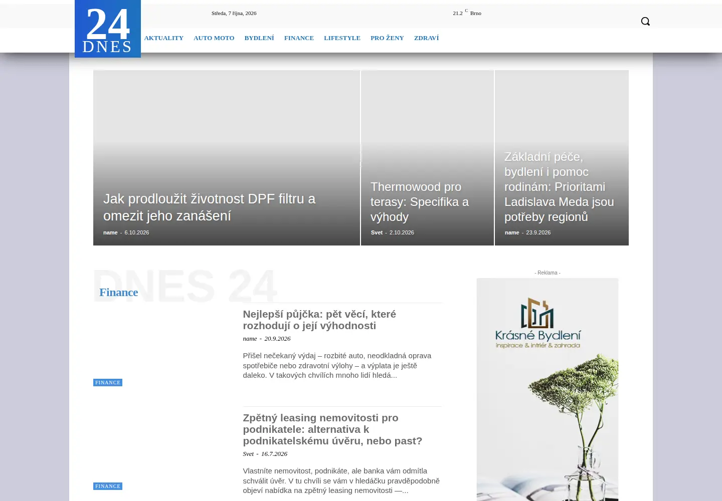 Screenshot of dnes24.cz