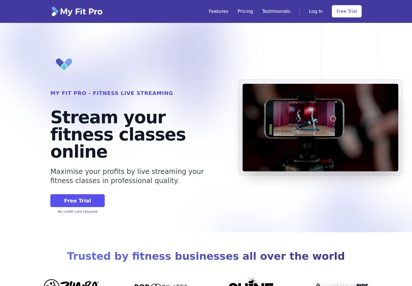 Captured homepage of myfitpro.com in the current scan