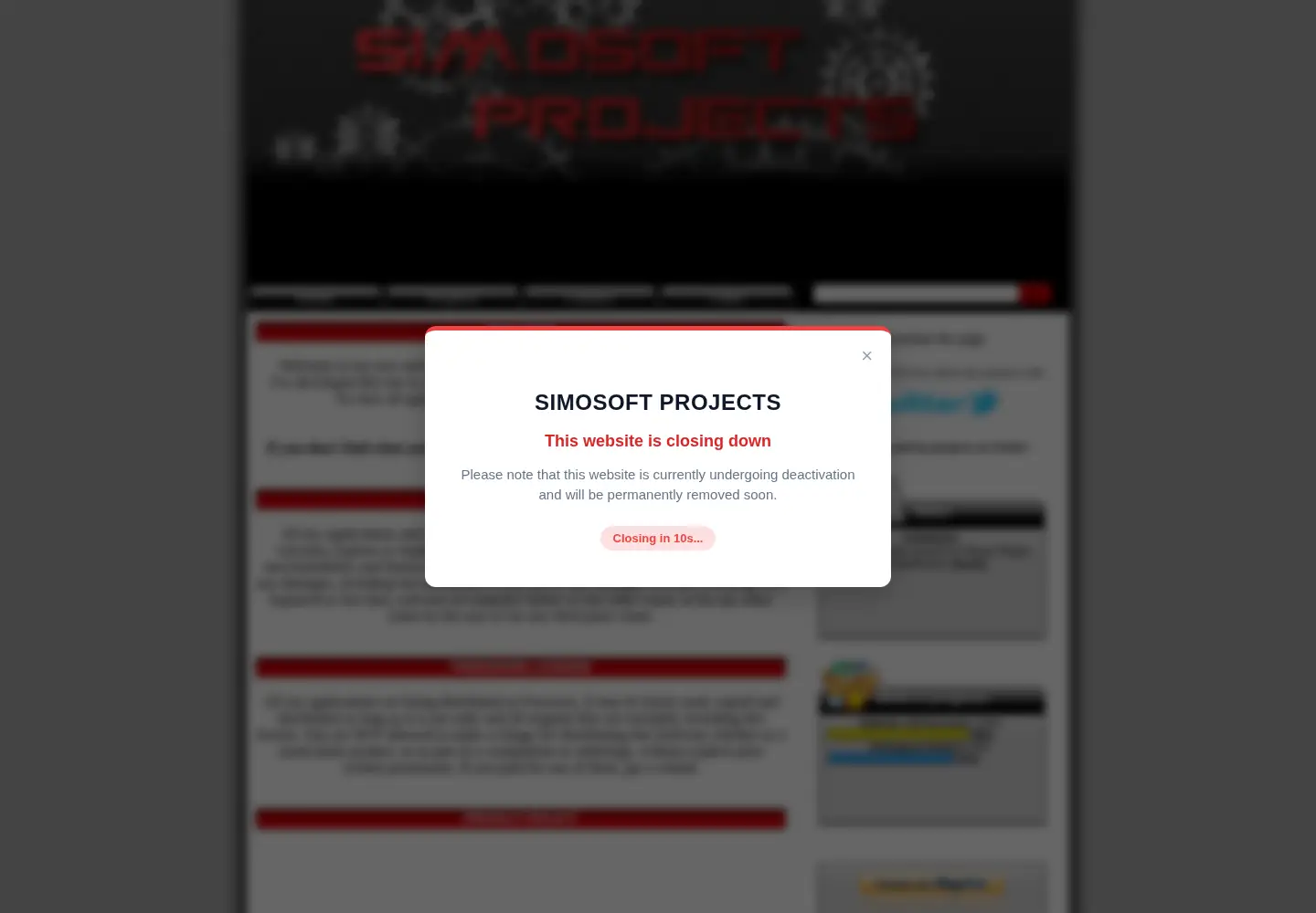 Screenshot of simosoftprojects.com
