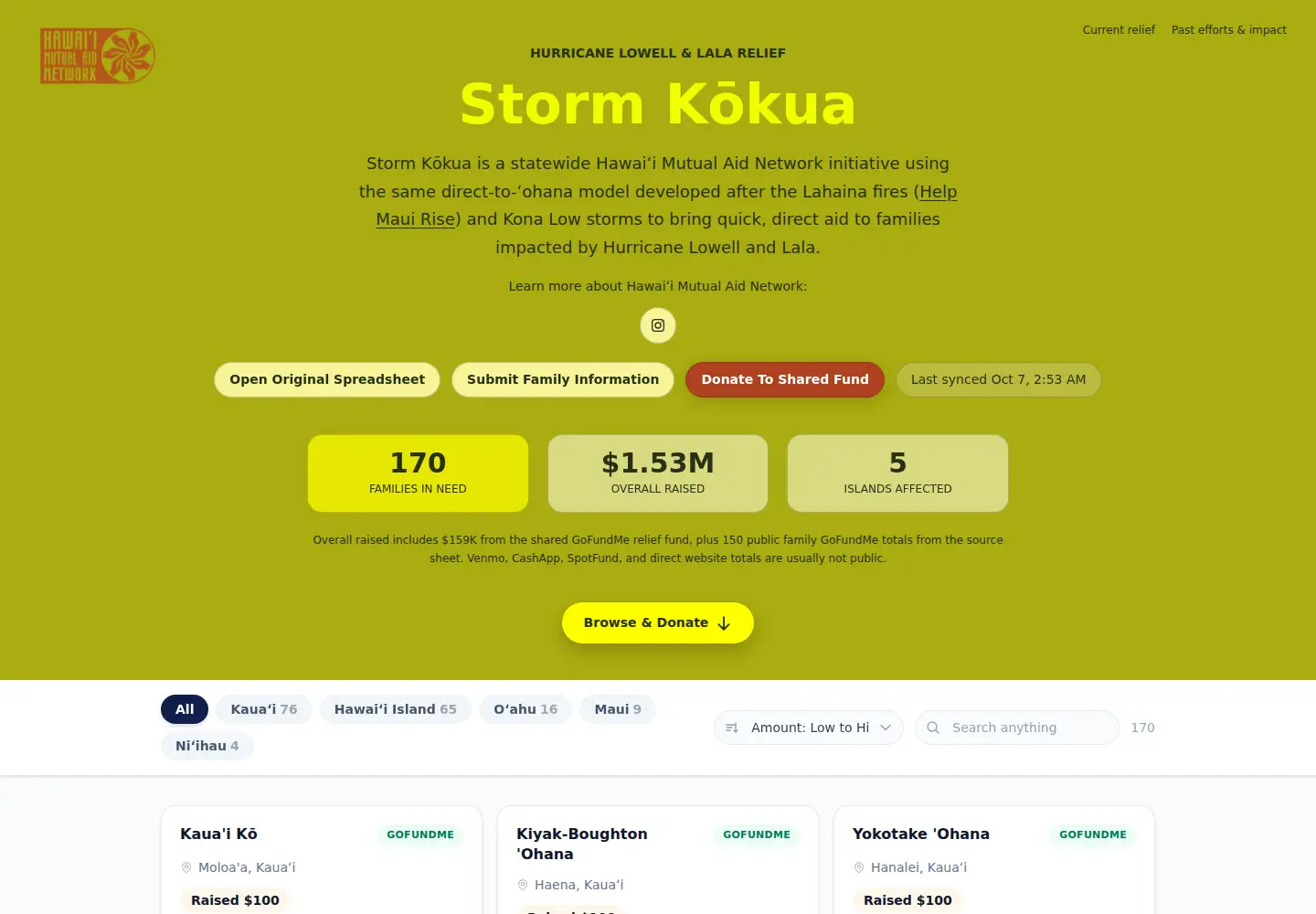 Captured homepage of stormkokua.com in the current scan