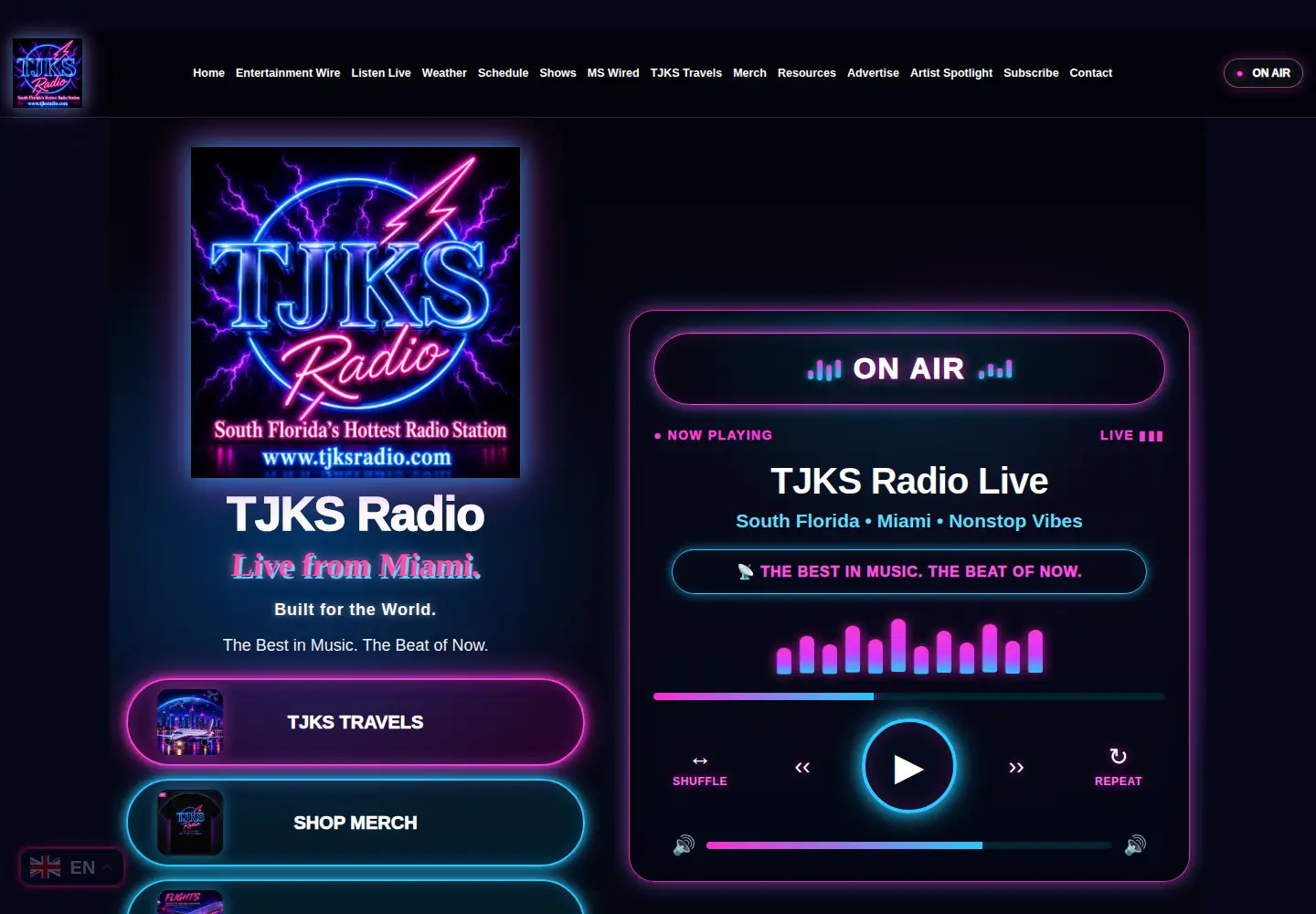 Screenshot of tjksradio.com