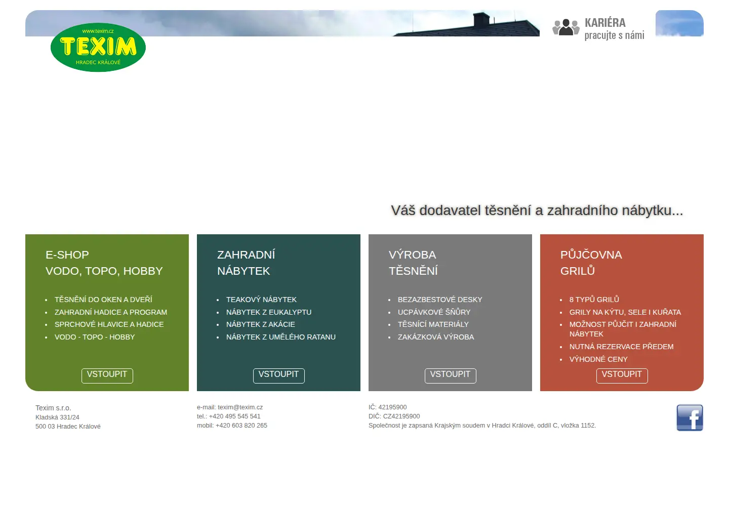 Screenshot of texim.cz