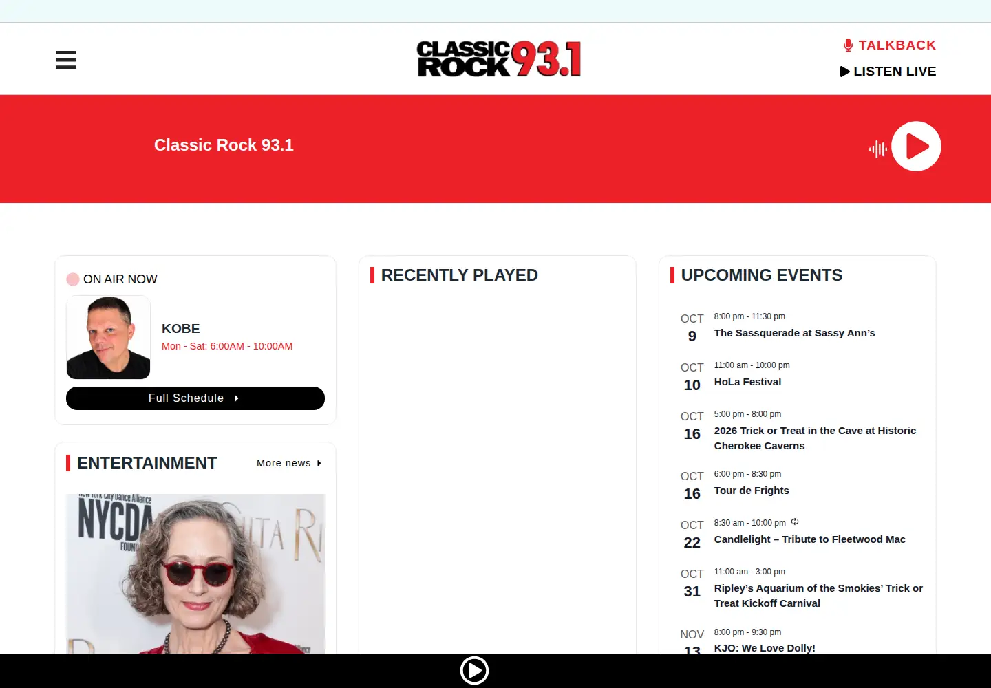 Screenshot of classicrock931.fm