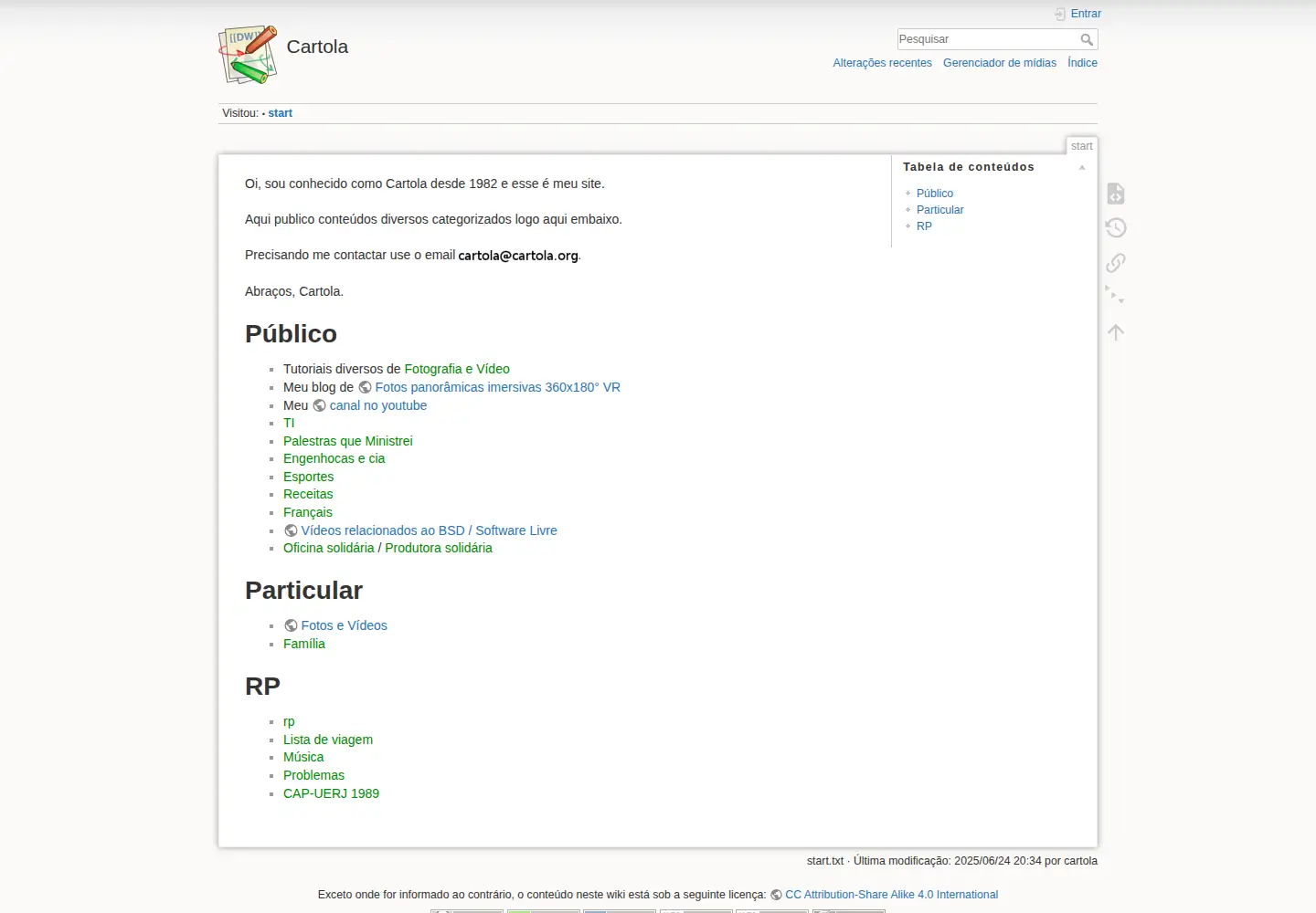 Screenshot of cartola.org
