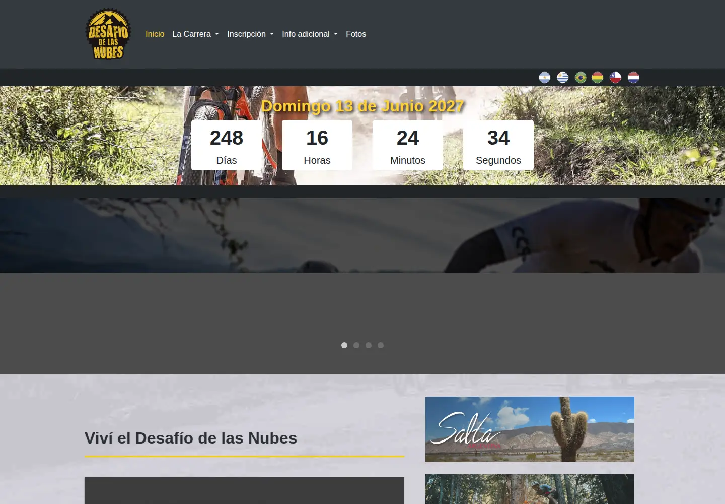 Screenshot of desafiodelasnubes.com.ar