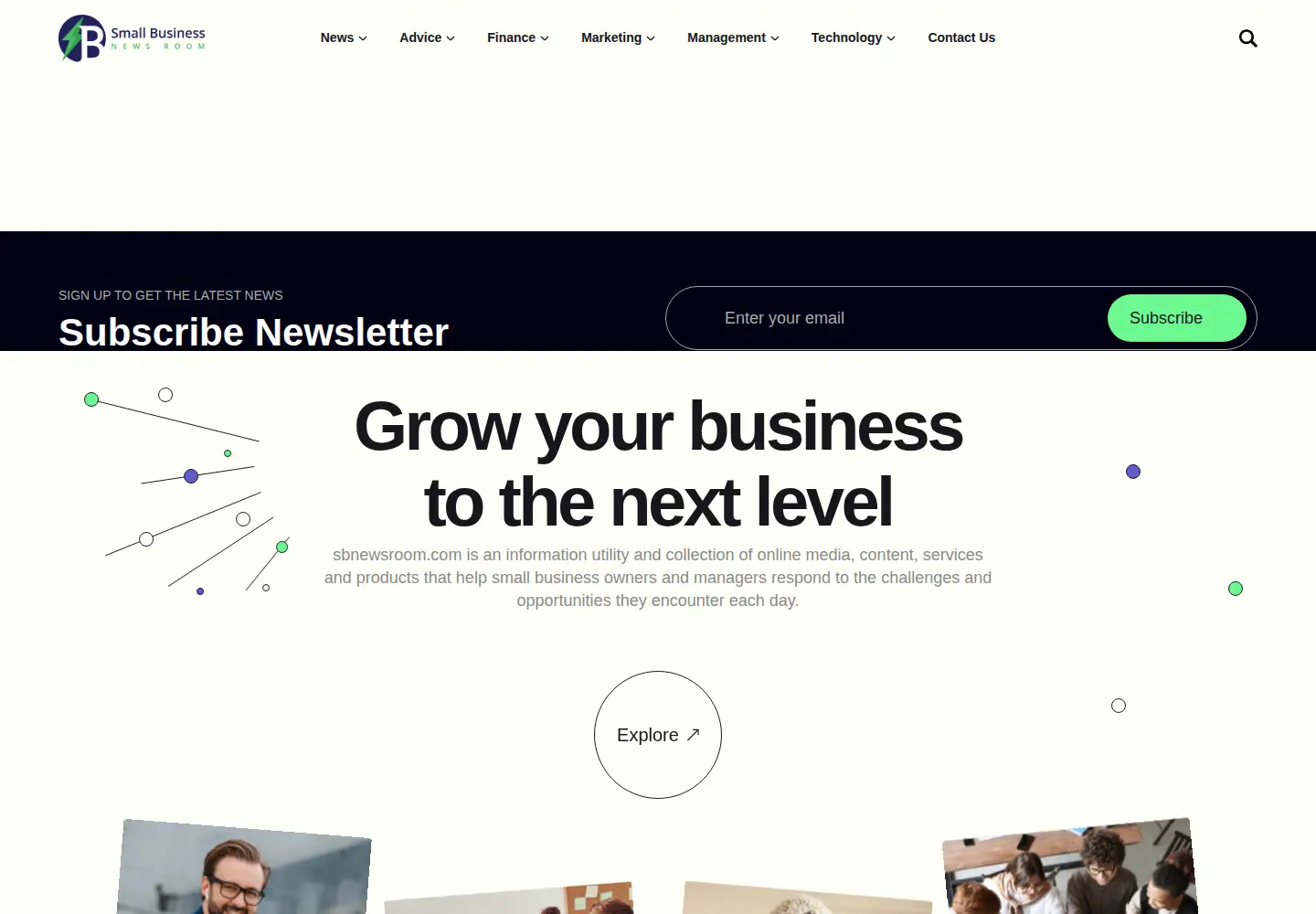 Screenshot of sbnewsroom.com
