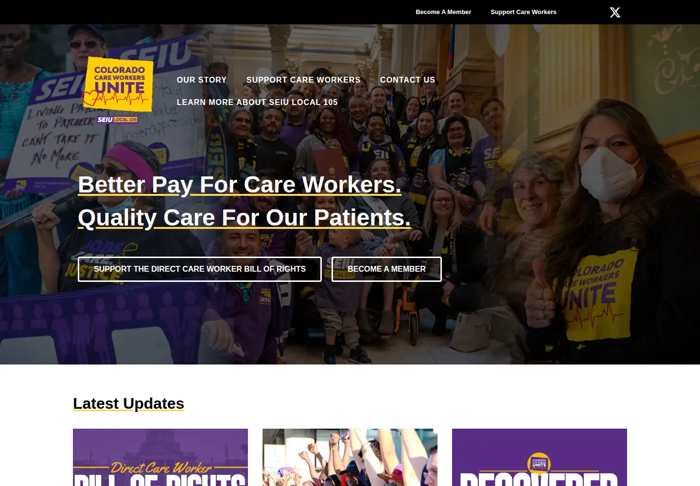 Screenshot of coloradocareworkersunite.org