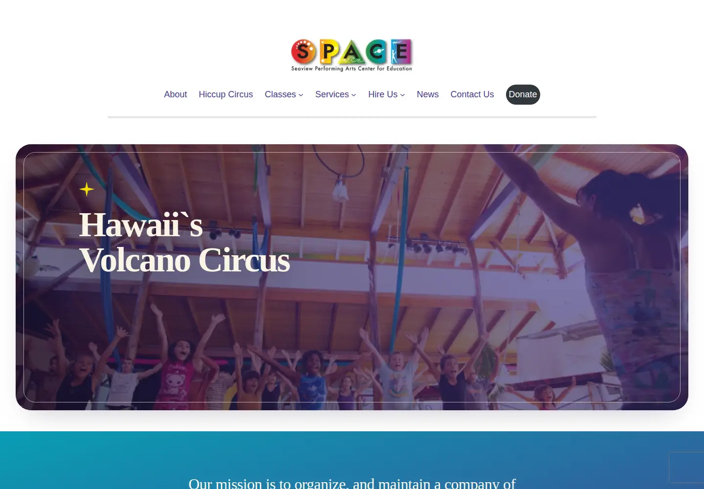 Screenshot of hawaiisvolcanocircus.org