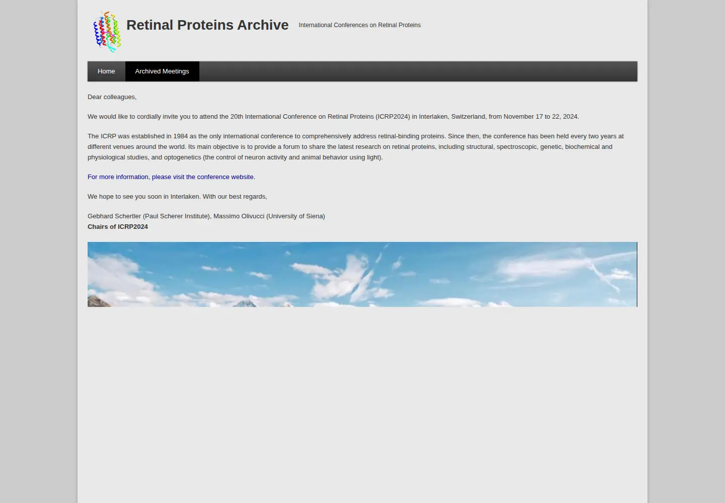 Screenshot of retinalproteins.org