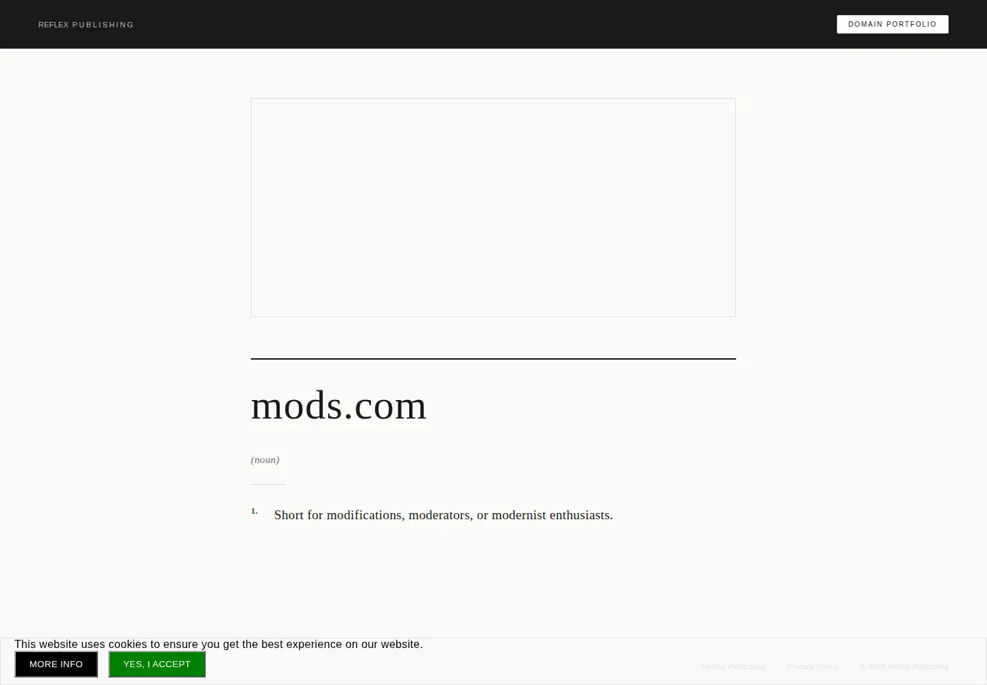 Captured homepage of mods.com in the current scan