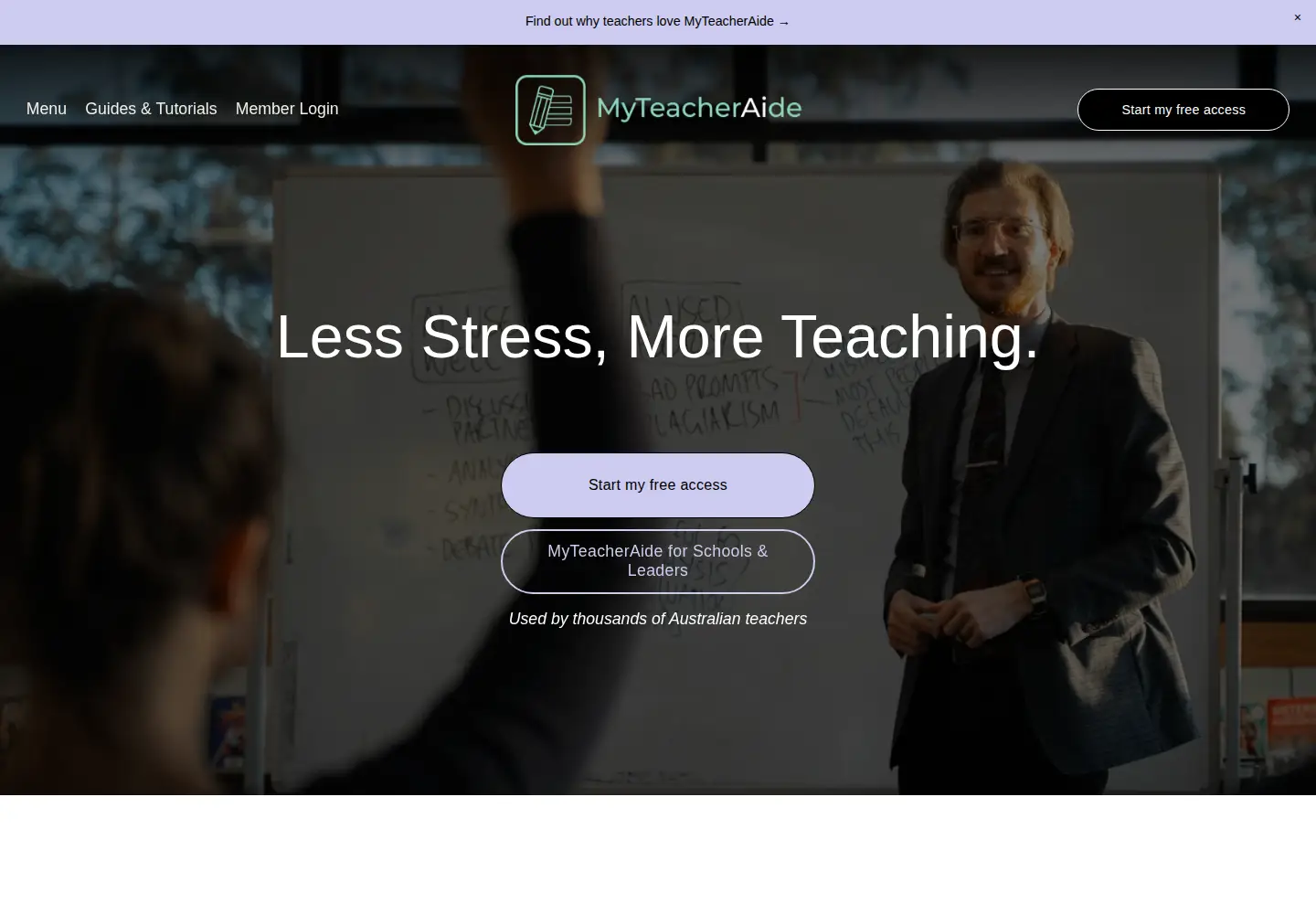 Captured homepage of myteacheraide.com in the current scan