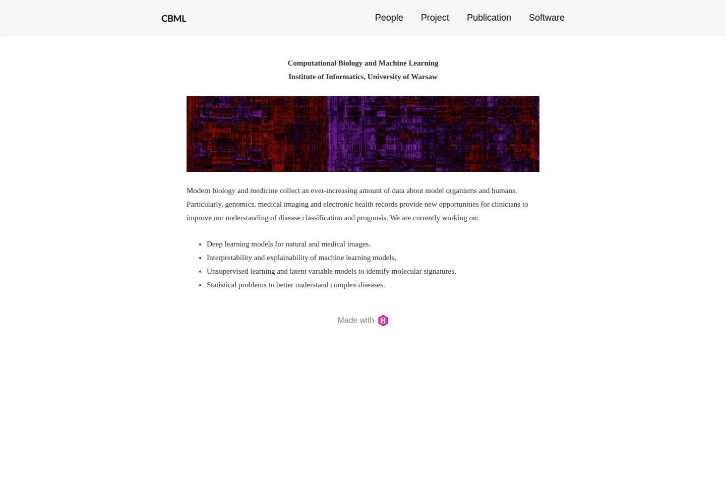 Screenshot of cbml.science
