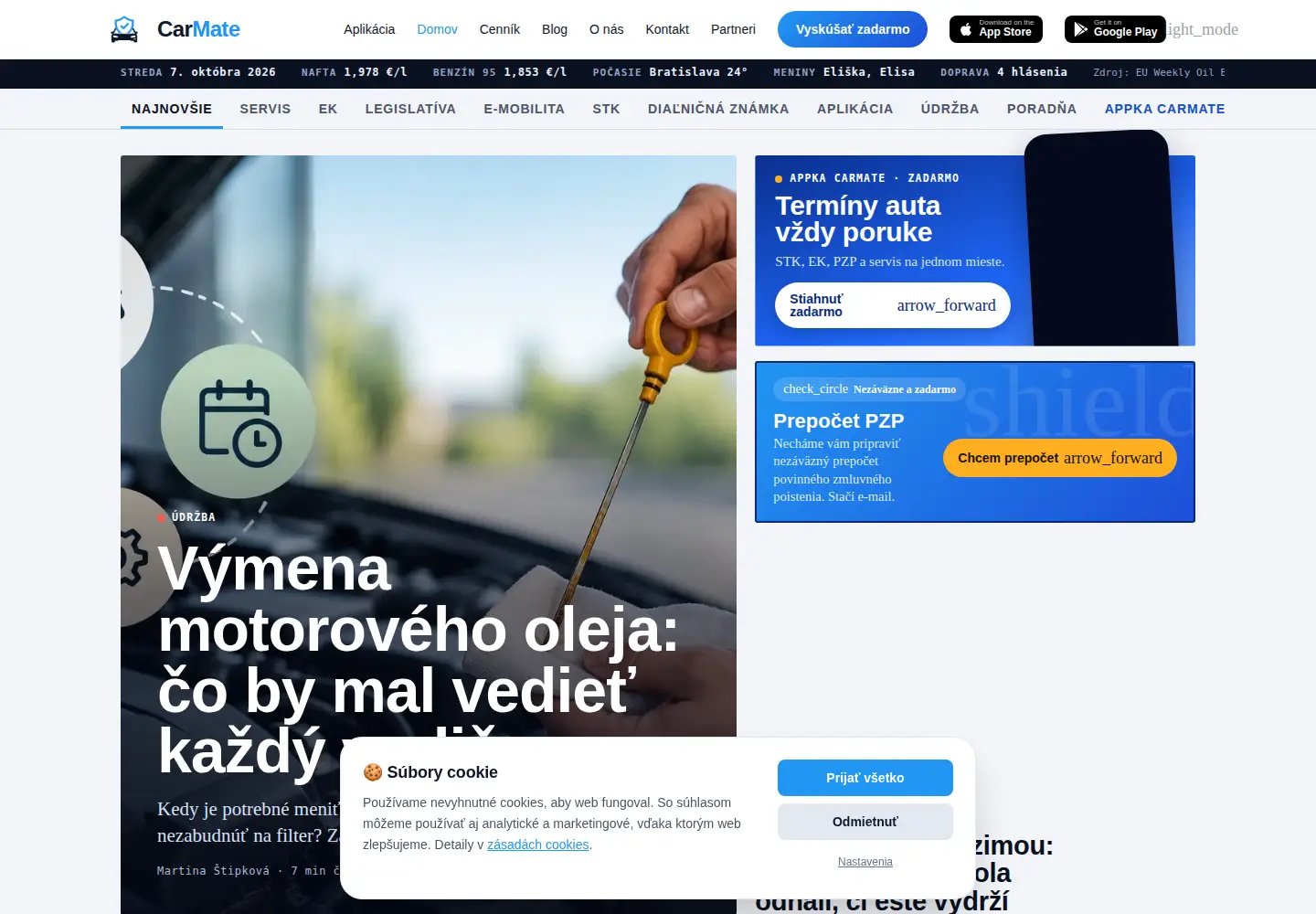 Screenshot of carmate.sk