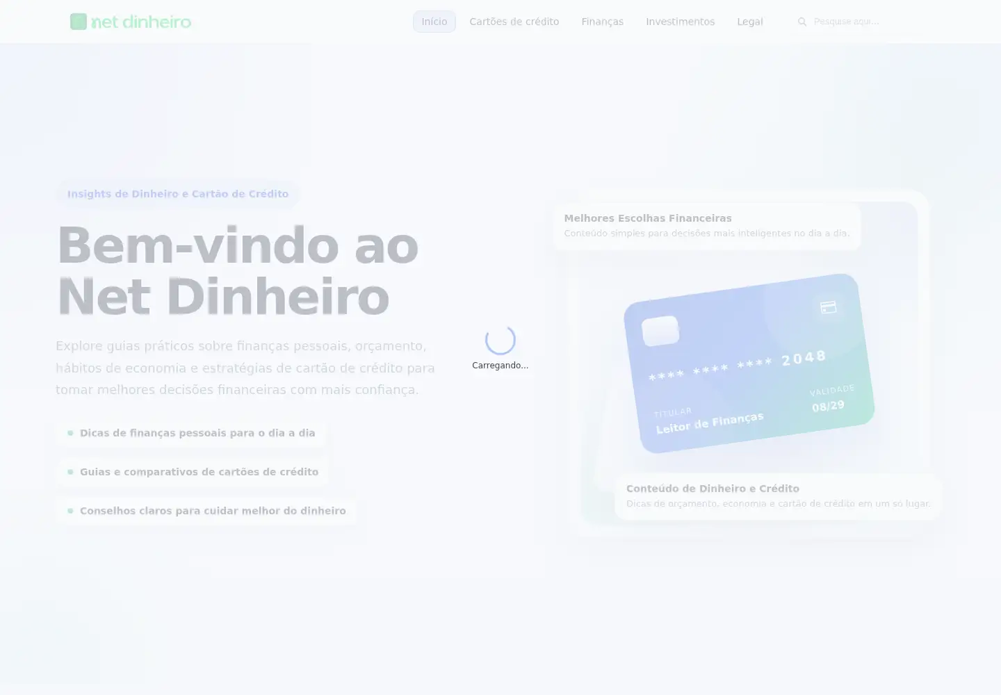 Captured homepage of netdinheiro.com.br in the current scan