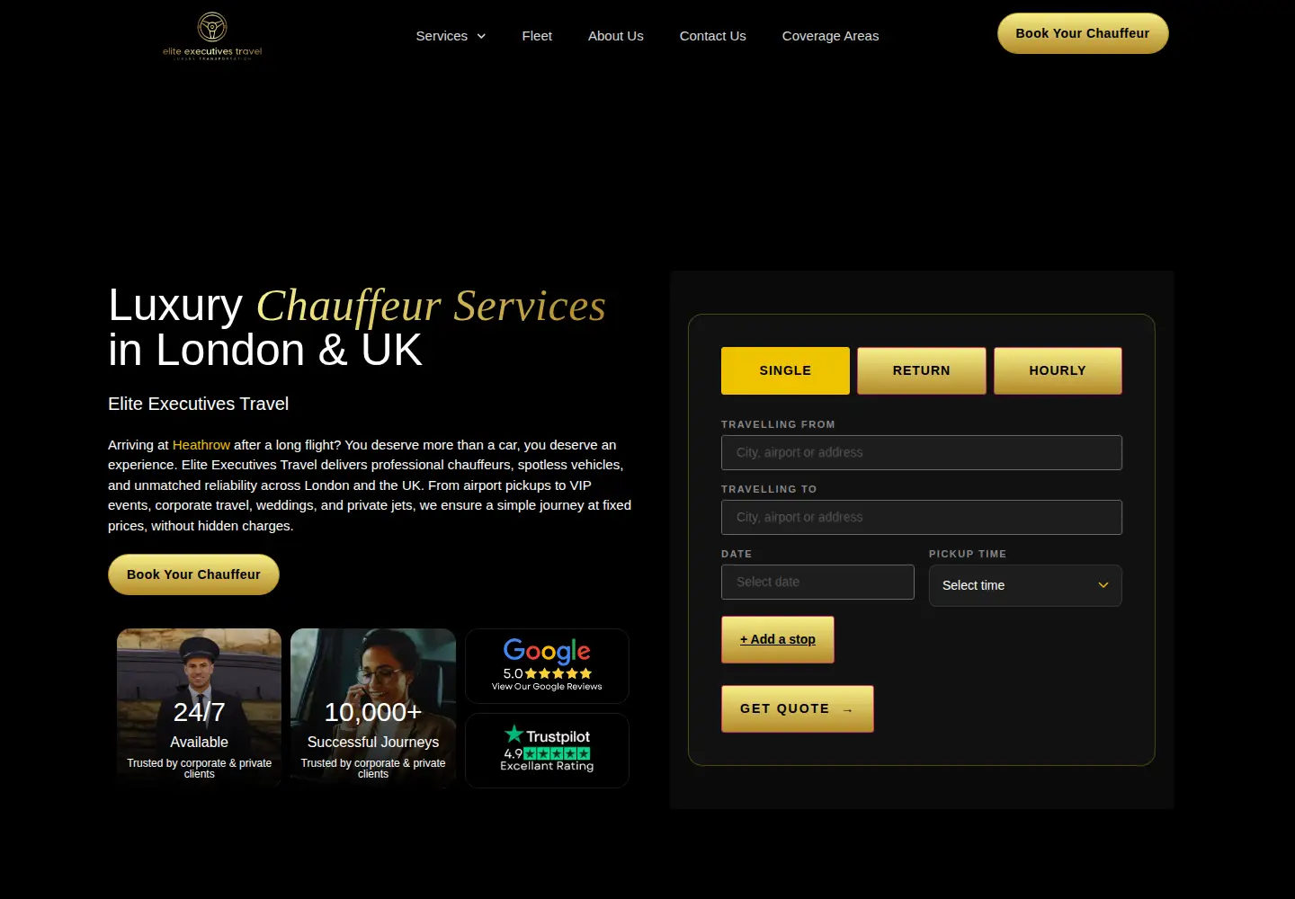 Screenshot of eliteexecutives.co.uk