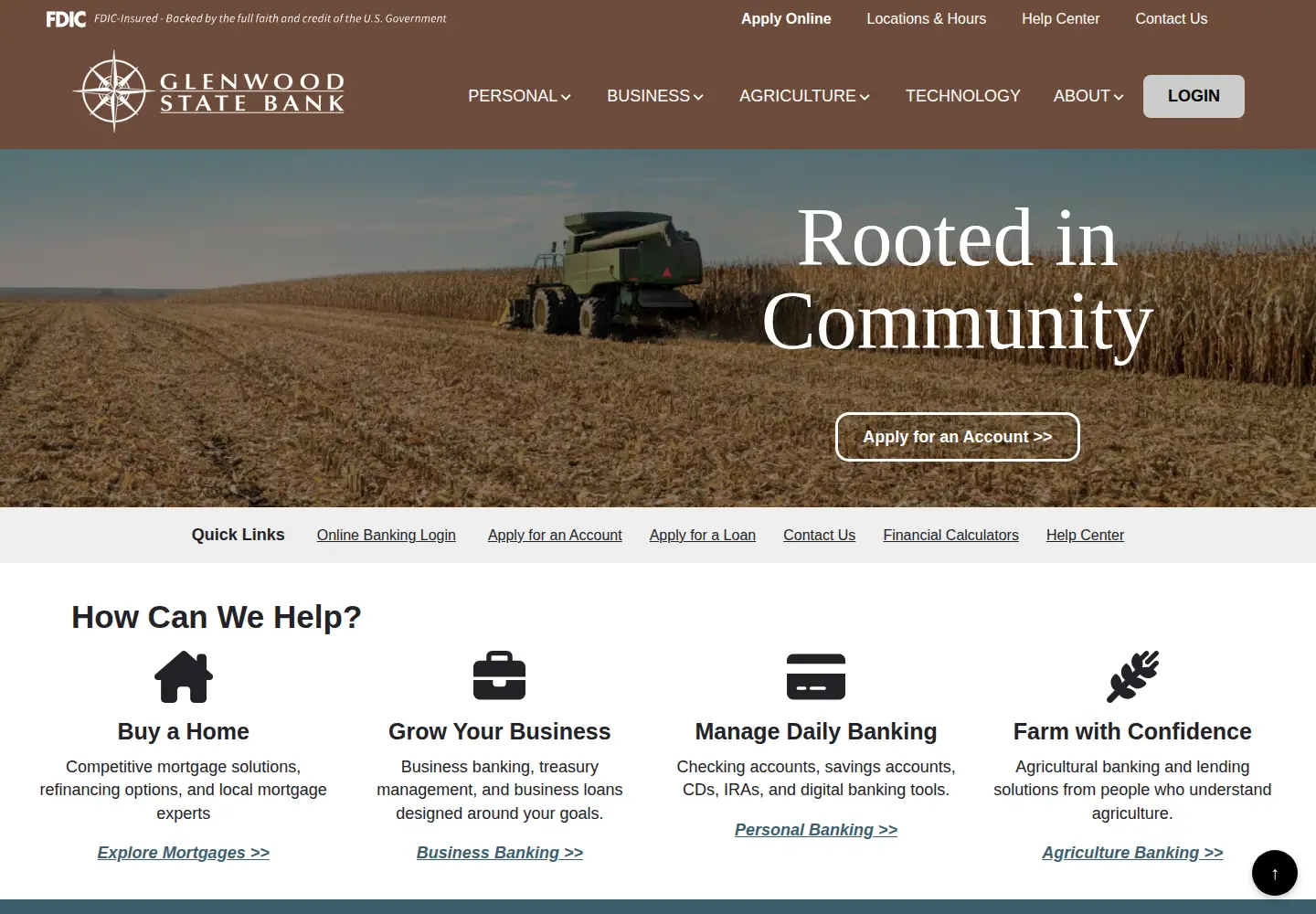 Screenshot of glenwoodstate.bank