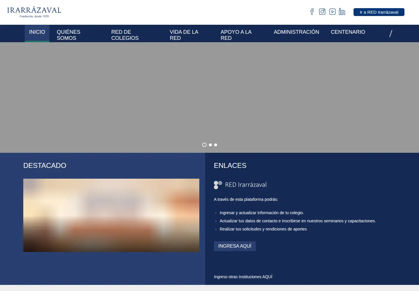 Captured homepage of fira.cl in the current scan