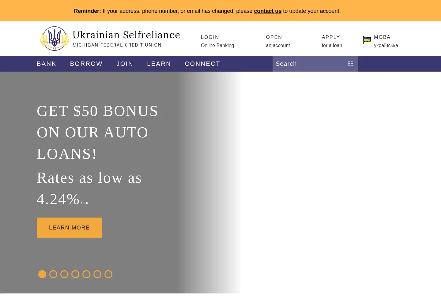 Screenshot of usmfcu.org