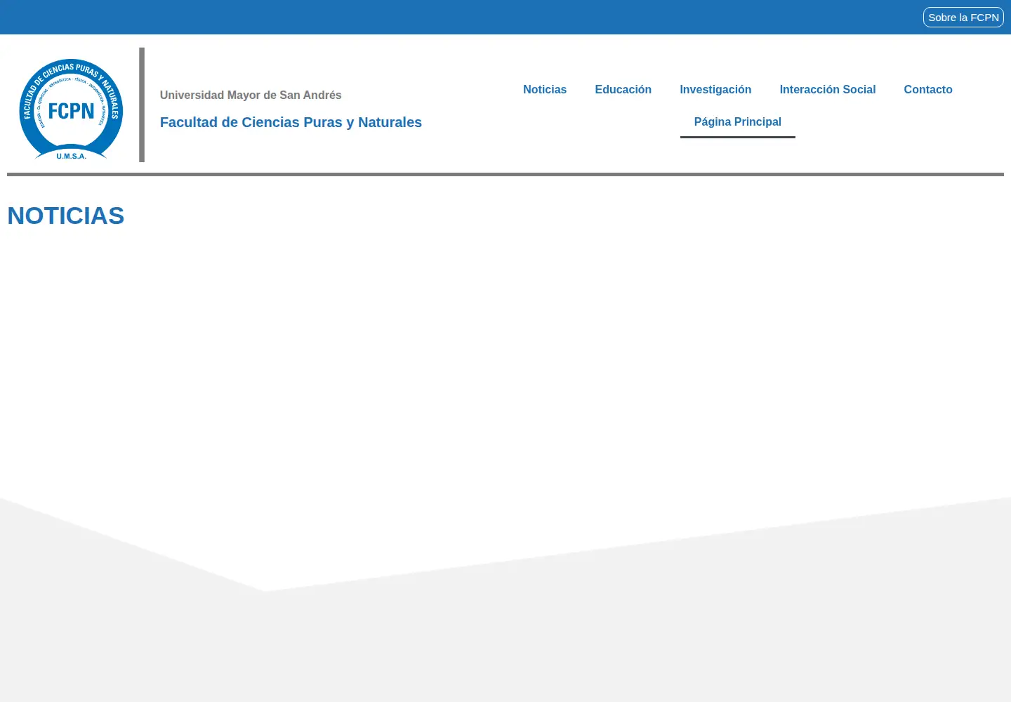 Captured homepage of fcpn.edu.bo in the current scan