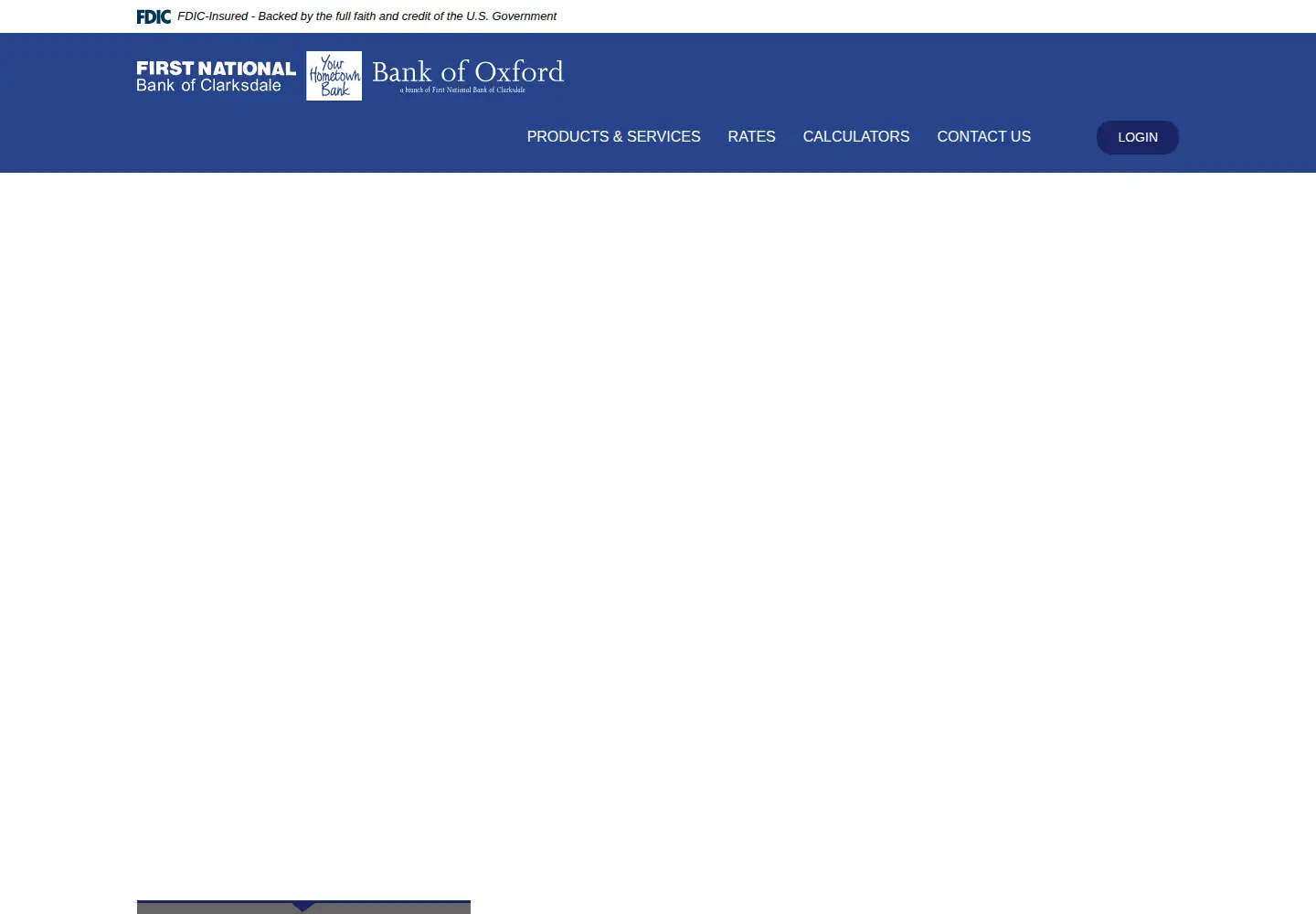 Captured homepage of fnbclarksdale.com in the current scan
